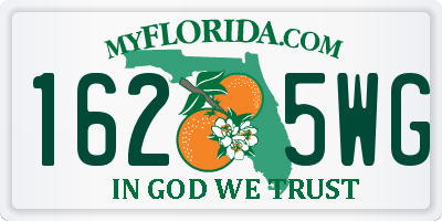 FL license plate 1625WG