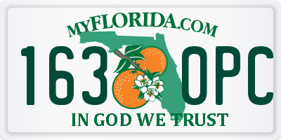 FL license plate 1630PC