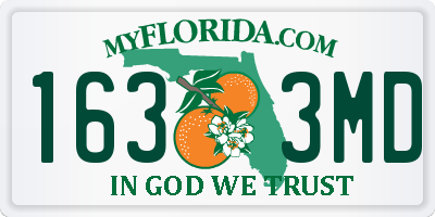 FL license plate 1633MD