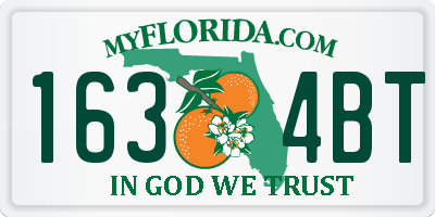 FL license plate 1634BT