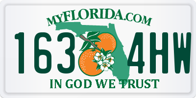 FL license plate 1634HW