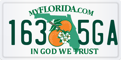 FL license plate 1635GA