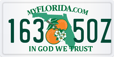 FL license plate 1635OZ