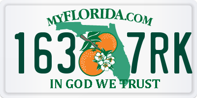 FL license plate 1637RK