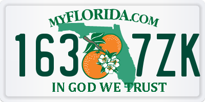 FL license plate 1637ZK