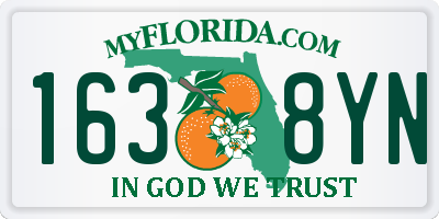 FL license plate 1638YN