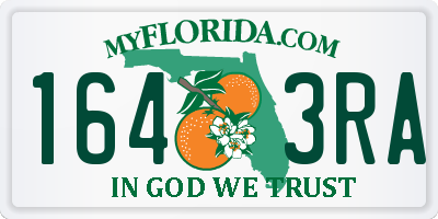 FL license plate 1643RA