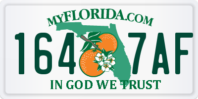 FL license plate 1647AF