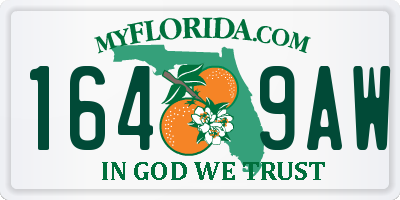 FL license plate 1649AW