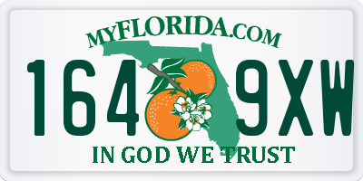 FL license plate 1649XW