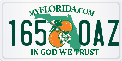 FL license plate 1650AZ