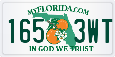 FL license plate 1653WT