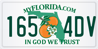 FL license plate 1654DV