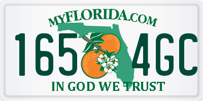 FL license plate 1654GC