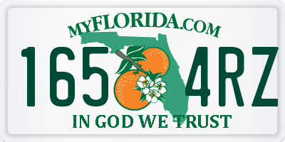 FL license plate 1654RZ