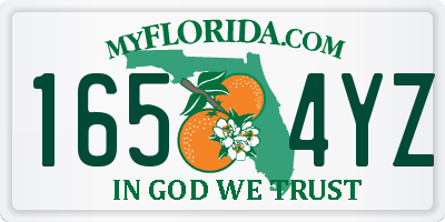 FL license plate 1654YZ