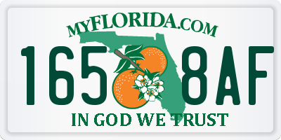 FL license plate 1658AF