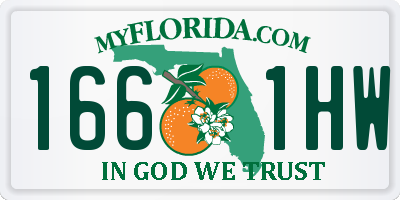 FL license plate 1661HW