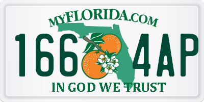 FL license plate 1664AP