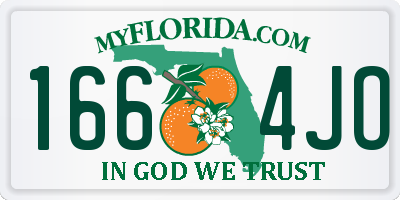 FL license plate 1664JO