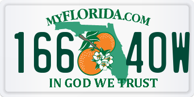 FL license plate 1664OW