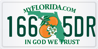 FL license plate 1665DR