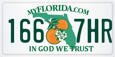 FL license plate 1667HR
