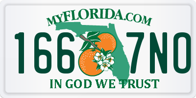 FL license plate 1667NO