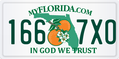 FL license plate 1667XO