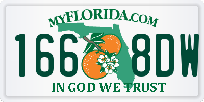 FL license plate 1668DW