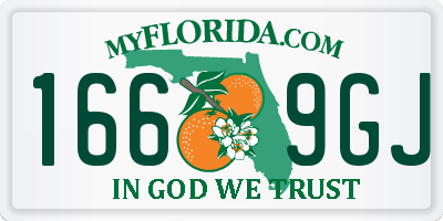 FL license plate 1669GJ
