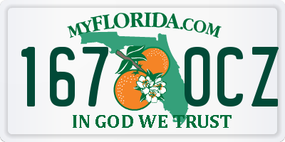 FL license plate 1670CZ