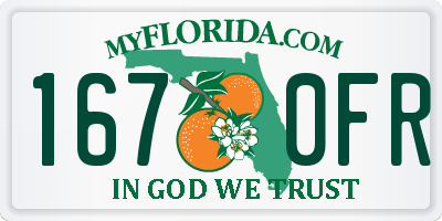 FL license plate 1670FR