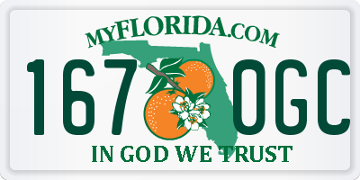 FL license plate 1670GC