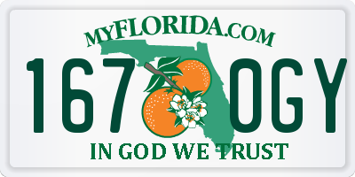 FL license plate 1670GY