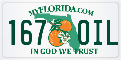 FL license plate 1670IL