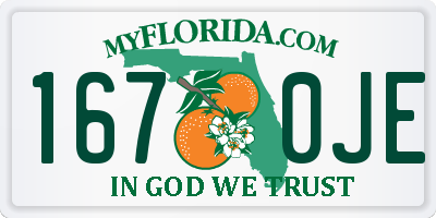 FL license plate 1670JE