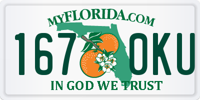 FL license plate 1670KU