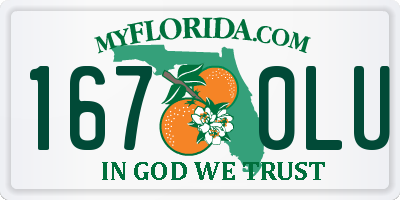 FL license plate 1670LU