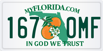 FL license plate 1670MF