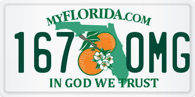FL license plate 1670MG