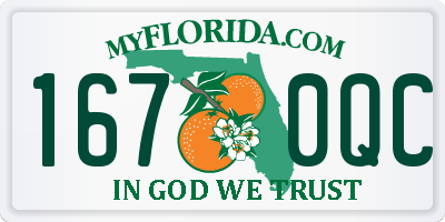 FL license plate 1670QC