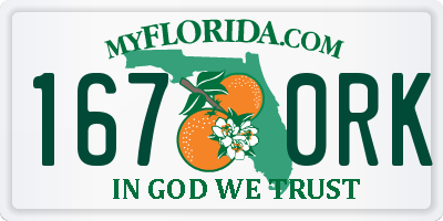 FL license plate 1670RK