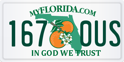FL license plate 1670US