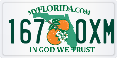 FL license plate 1670XM