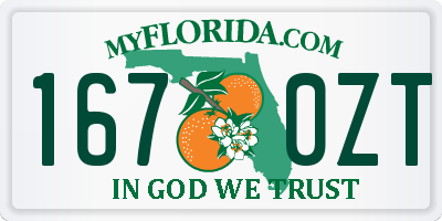 FL license plate 1670ZT