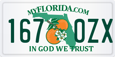 FL license plate 1670ZX