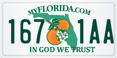 FL license plate 1671AA