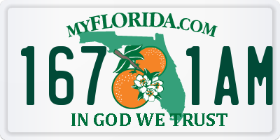 FL license plate 1671AM