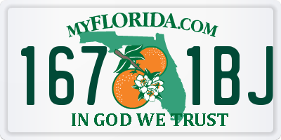 FL license plate 1671BJ